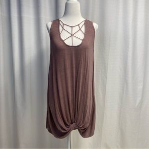 Mauve tunic tank top with cross cross pattern Size Small
